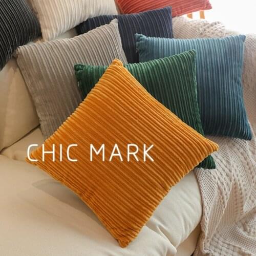 Throw Pillow Case 45x45cm Corduroy Yellow Pillow Federe Cuscini Divano Shaggy Retro Cushion Cover Pillow Covers Decorative