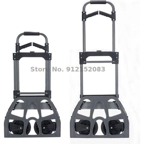Portable Trolley Shopping Cart, Movable Handle, Folding Luggage Handling, Express Delivery Trolley