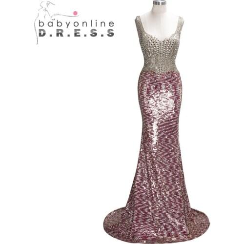 Heavy Beaded Shinny Sequin Reflective Dress Mermaid Prom Dresses 2019 Double V Neck Cap Sleeve Evening Dresses Sexy Party Gown