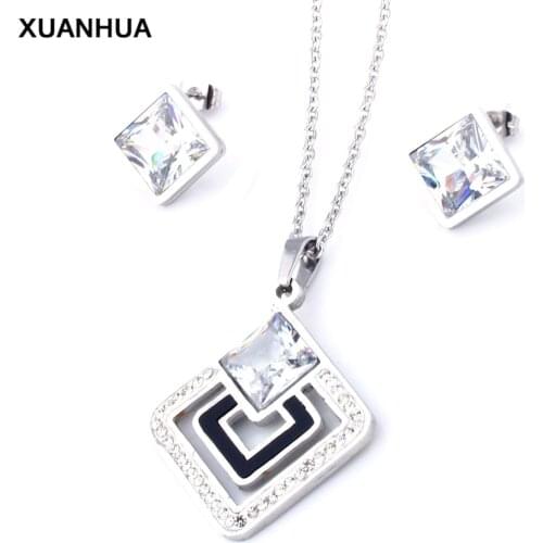 XUANHUA Stainless Steel Jewelry Woman Jewelry Sets Shell Necklace Earing Set Jewellery Gifts For Women Wedding Jewelry Set