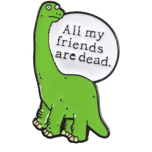 Green Cartoon Dinosaur Brooch Enamel Pins Alloy Pin Shirt Badges Broches for Men Women Badge Pines Brooches Jewelry Accessories