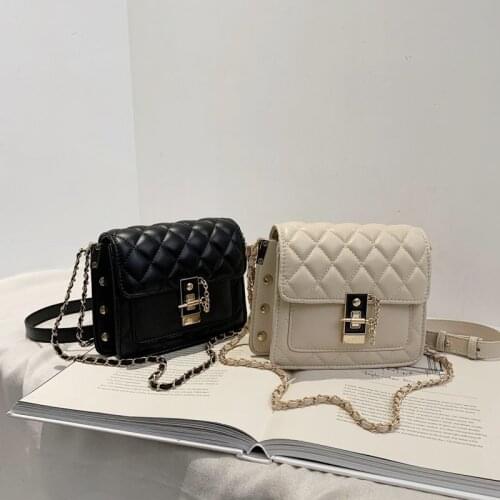 Chain Design Small PU Leather Crossbody Bags for Women 2020 Trend Branded Handbags and Purses Womens Lux Shoudler Hand Bag