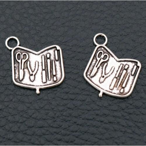 Fashion Womens Cosmetic Bags Pendant - Cosmetic Bags Charms, Makeup Mirror Charms, Makeup Tool Charms, Silver Plated 30pcs