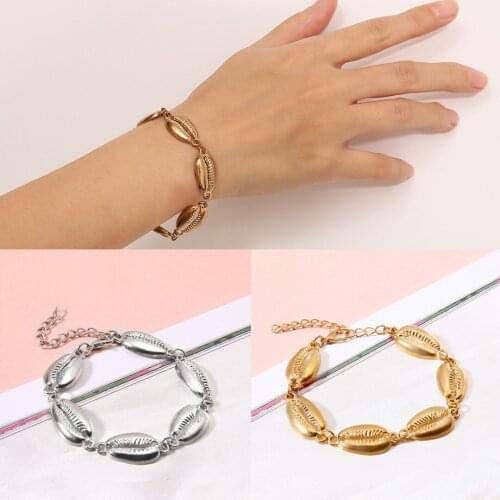 Women Bohemia Adjustable Sea Shell Chain Bracelet Shellhard New Design Charm Ocean Beach Summer Party Bangle Jewelry