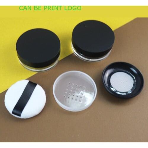 10pcs/lot 10g Screw cap portable elastic net pepper set makeup powder box Loose powder container Empty toner with loose puff