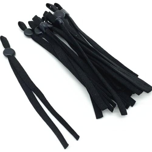 10 Pcs Adjustable Mask Sewing Elastic Band Cord With Buckle Stretchy Mask Earloop Lanyard Earmuff Rope DIY Making Supplies