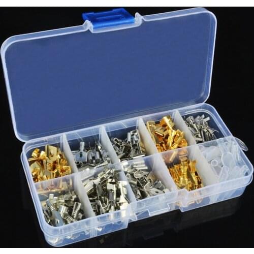 2.8MM 4.0MM 4.8MM 6.3MM Copper & Rubber Male Female Car Spade Connector Motorcycle Bike Car Splice Crimp Wire Terminals 150pcs