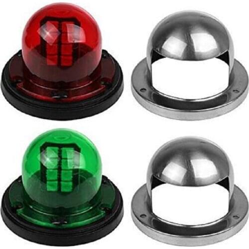 2 pcs 12V LED Red Green Sailing Signal Light for Marine Boat Yacht Stainless Steel Bow Navigation Light