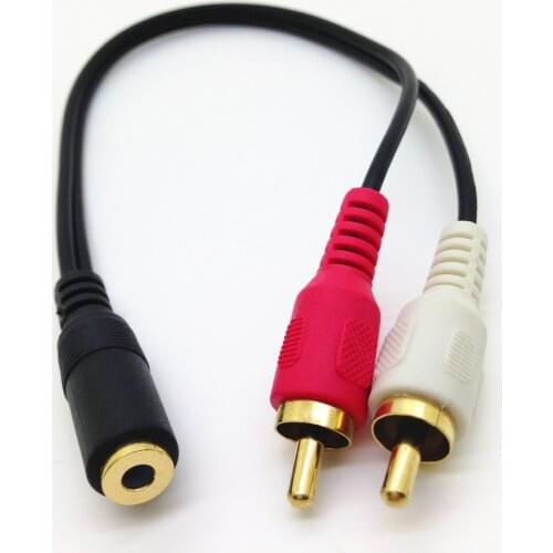 3.5mm plug Female to two RCA Jacks Male 0.25m