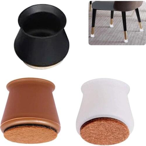 4pcs Table Chair Leg Silicone Cap Pad No Scratches& No Noise Table And Chair Foot Protection Cover Furniture Table Feet Cover