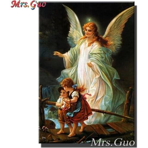 5D Diamond Embroidery Angeles Guardianes Cross Stitch DIY Diamond Painting Religions Full Diamond Mosaic rhinestones Home Decor