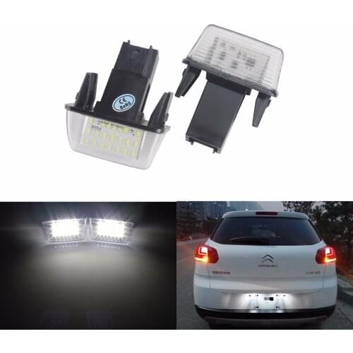 ANGRONG 2x LED License Number Plate Light For Peugeot 206 207SW 306 307 308 406 407 5008 MPV Partner (CA215)