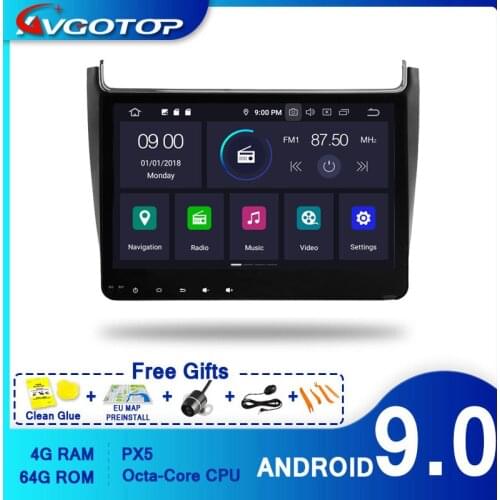 AVGOTOP Android 9.0 4GB+64GB CAR DVD PLAYER for For VW POLO 2016 IPS HD Screen NAVIGATION