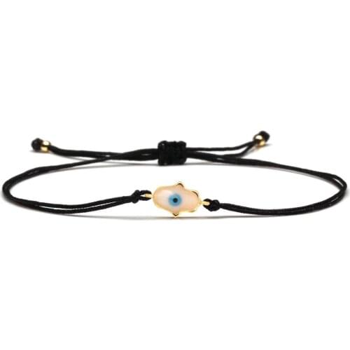 High Quality Copper Hamsa Hand Lucky Charm Bracelet Women 2020 New Fashion Oil Diffused Gold-Plated Brass Red String Jewelry Her