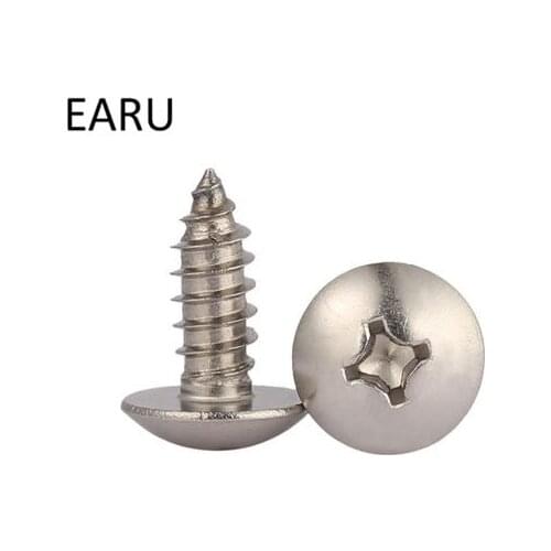 GB/T 50pcs M3*6--40mm 304 stainless steel large flat head self tapping screw round head phillips truss mushroom screws