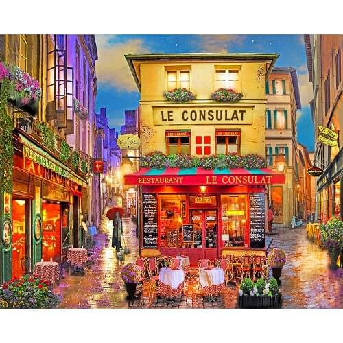 《City night view》 picture painting by numbers home decor birthday present quadros decorativos