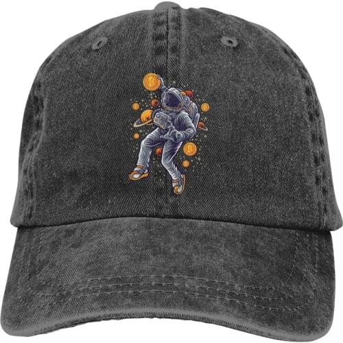 Bitcoin Cryptocurrency Miners Meme Multicolor Hat Peaked Womens Cap BTC Crypto Basketball In Space Visor Protection Hats