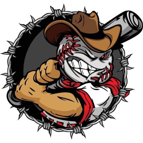 Hot Sell Hot Car Sticker Creative Man with Baseball Head Ready To Bat Motorcycle Decal Vinyl Sunscreen Anti-UV PVC