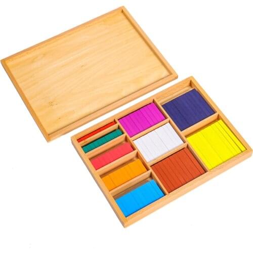 Montessori Colored Counting Bars Fractional box Montessori Math mathematics Eductional Materials Learning Tools Preschool Toys