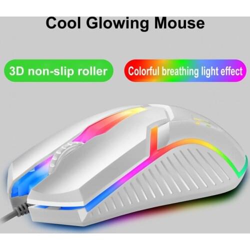 S1 Wired Gaming Mouse Computer Mice 1600DPI Sensor RGB Light Backlight Mause For PC Laptop Gamer Office Home Travel