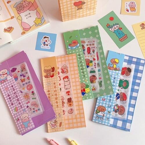 35 Pcs Cute Animal Girl Stickers Memo Pad Set Decoration Cards Note Paper Diy Scrapbook Diary Album Stationery School Supplies