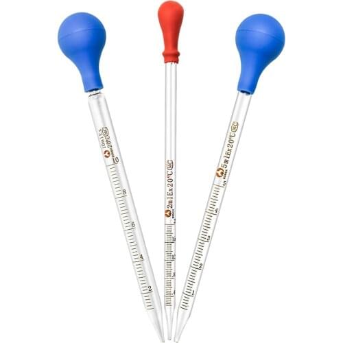 3 Pieces 10ml 5ml 2ml Glass Graduated Pipettes Transfer Dropper For Liquid Essential Oil Fluid And Liquid Pipettors