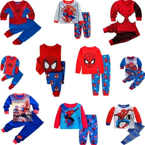 Boys Pajamas Pyjama Kids Halloween Christmas Pajama Sets Toddler Sleepwear Children Spiderman Nightwear Long Sleeve Winter Pjs