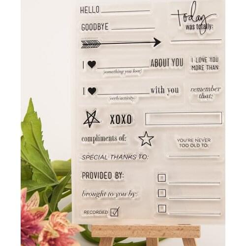Clear Stamps Scrapbooking Rubber Stamp Craft Supplies Stamps for Card Making Handmade DIY Decoration Common Phrases Silicone New