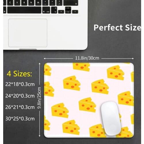 Cute Cheese Mouse Pad DIY Print Yellow Pink Cheese Cheese Print Cheese Pattern Cheese Lover Gift Cheesy