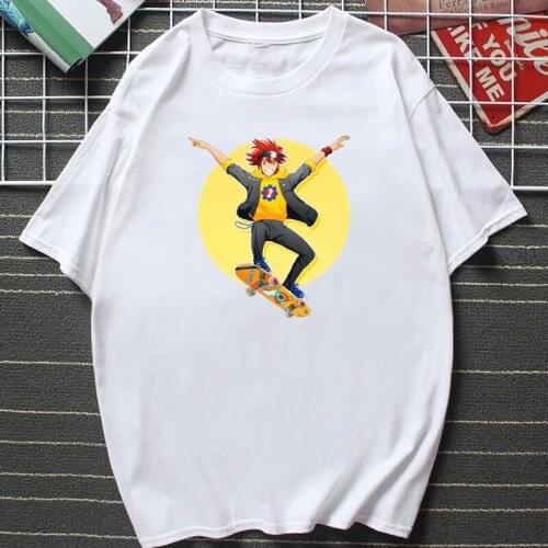 SK8 The Infinity Anime Clothes Kawaii Reki Langa Manga Graphic T Shirts Women Men Unisex Short-sleev Summer Cotton Camisetas