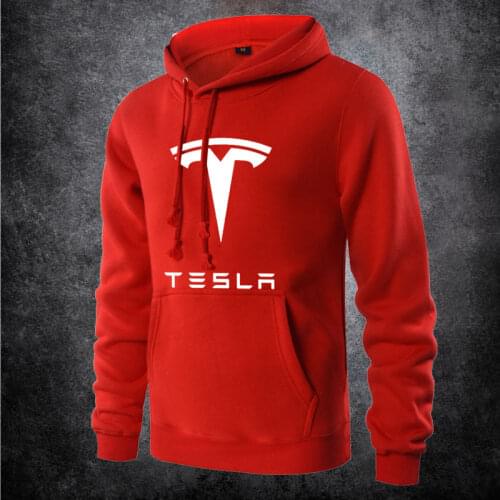 Autumn Winter Hoodie Streetwear for man Tesla sweatshirt men Solid Color Hoodies pullover coat