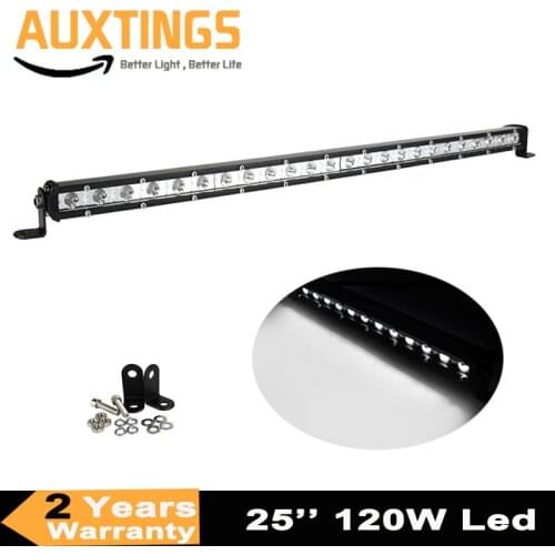 Slim 25Inch 120W Led Light Bar Combo Beams Single Row Auto Work Light for Jeep ATV 4WD Tractor Off-Road 12V 24V Led Bar
