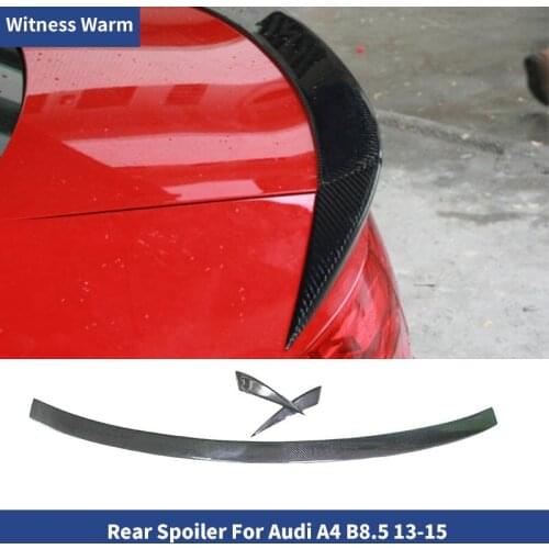 For Audi A4 rear Trunk Spoiler Tail Wing B8 B8.5 FRP Unpainted Carbon spoiler trunk Lid Boot wings Decoration 09-15