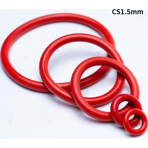 10pcs Red VMQ Silicone O Ring Gasket CS 1.5mm OD 5mm ~ 40mm Food Grade Silicon O Ring Gasket Rubber o-ring Rubber Washers Seal