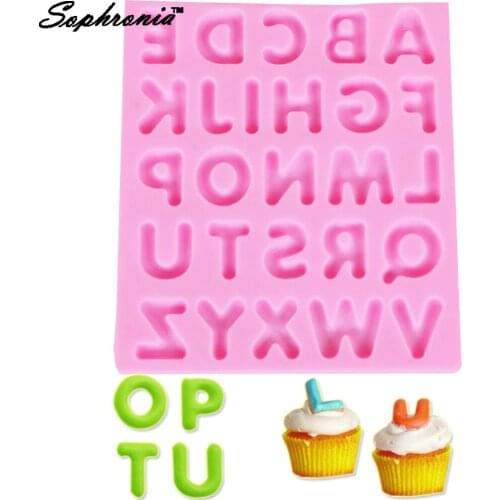 10PCS/SET New Arrival Capital 26 Letters Design 3D Silicone Mold Chocolate Fondant Cake Decorating Tools M168
