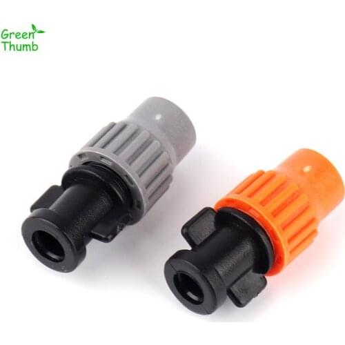 10pcs Inner Dia 6mm Cooling Dust Removal Adjustable Atomizing Nozzle Mushroom Automatic Watering Micro Irrigation Grey Orange