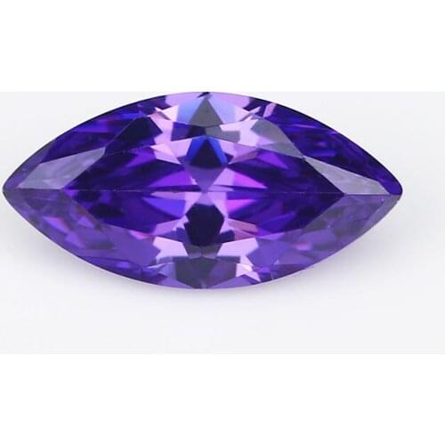 50PCS 1.5x3~10x20mm Marquise Shape Loose CZ Stone Violet AAAAA Cubic zirconia Synthetic stone For Jewelry DIY Stone