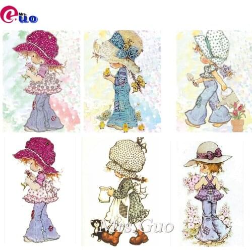 Diamond Painting New Portrait 5D DIY Diamond Embroidery Cross Stitch pretty cute little Girl Rhinestones Mosaic Handicraft