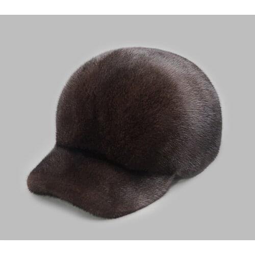 Free Shipping New Genuine Mink Fur hat with Visors Real fur cap Mens Real Fur hat Winter Wholesale Retail OEM