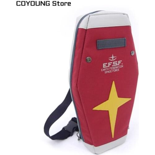 COYOUNG Store Harajuku Mobile Suit Anime Cosplay Red School Backpack Shoulder Bag Messenger Bags Arm Single Travel