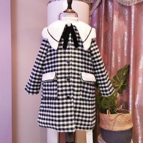 Childrens woolen coat girl plus long woolen coat good quality