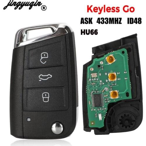 Jingyuqin Keyless-go Remote Key 434MHz For VW VOLKSWAGEN Golf 7 MK7 Touran Polo Tiguan
