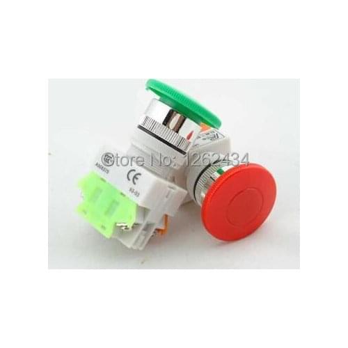 Mushroom head button switch LAY37-11M Self reset( Place an order please message color:Red Green)