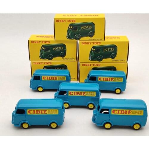 1/43 Lot Of 5pcs Atlas Dinky Toys 25BV For Fourgon Postal P~geot D.3.A Blue Diecast Models Auto Car Gift Collection