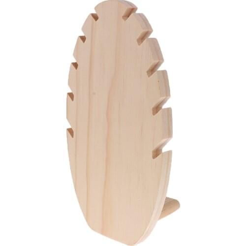 2Pcs Natural Wood Jewelry Display Stand for Necklace Showcase Holder Pendant, Long Chain Hanging Organizer