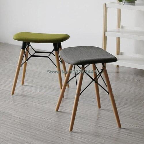 Creative Nordic Porch Solid Wood Simple Personality Casual Makeup Stool Shoe Changing Stool Simple Dining Stool