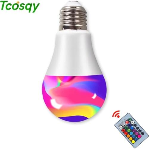 Tcosqy 24-key remote control RGBW bulb multi-color suitable for holiday stage birthday party indoor E27 LED multi-function light