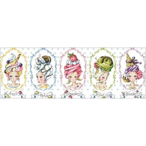 Ice cream woman patterns Counted Cross Stitch 11CT 14CT Cross Stitch Kits Embroidery Needlework Sets