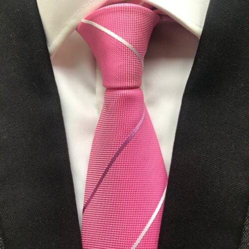 10 cm Width New Design Mens Ties Jacquard Woven Neck Tie Pink Striped Neckties Corbatas to Match Dress Shirt