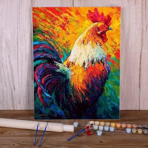 Animal Chicken Painting By Numbers Kit Acrylic Paints 40*50 Paiting By Numbers Loft Wall Picture For Children Wholesale